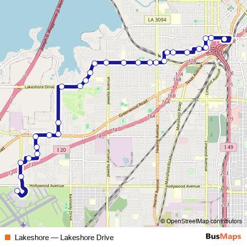 Lakeshore bus Line Map