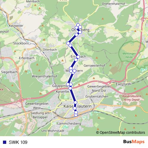 SWK 109 bus Line Map