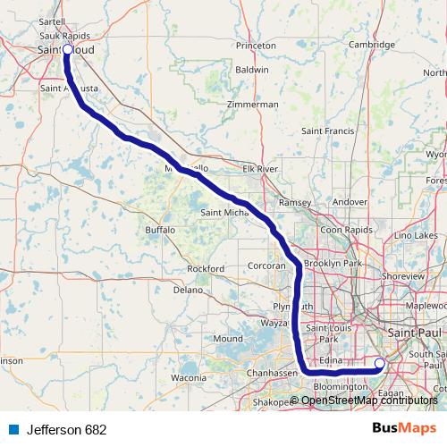 Jefferson 682 bus Line Map