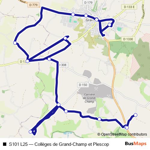 S101 L25 bus Line Map
