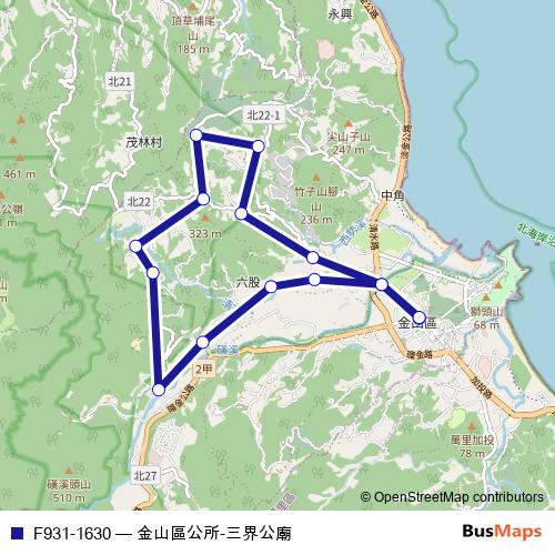 F931-1630 bus Line Map