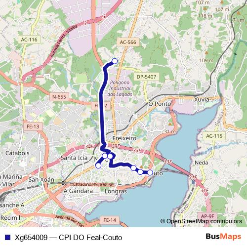 Xg654009 bus Line Map