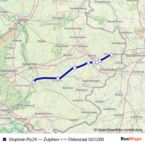 Stoptrein Rs24 rail Line Map
