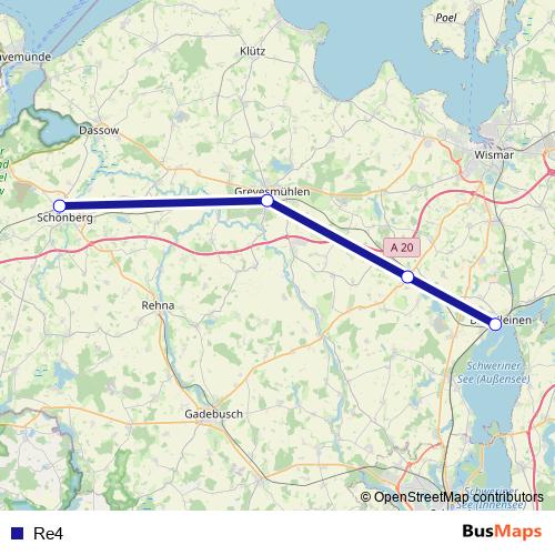 Re4 bus Line Map