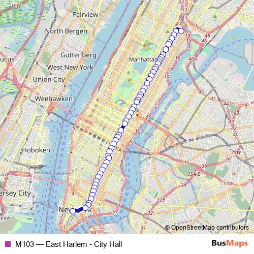 M103 bus Line Map