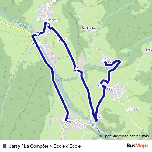 Jarsy / La Compôte> Ecole d'Ecole bus Line Map