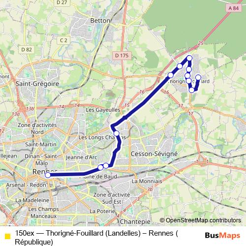 150ex bus Line Map