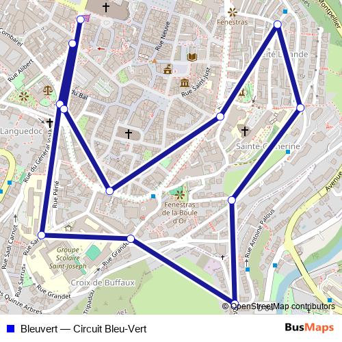 Bleuvert bus Line Map