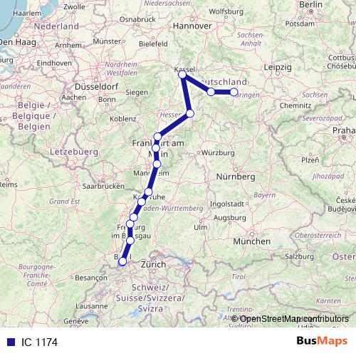 IC 1174 rail Line Map