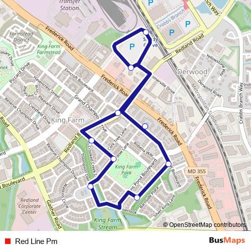 Red Line Pm bus Line Map