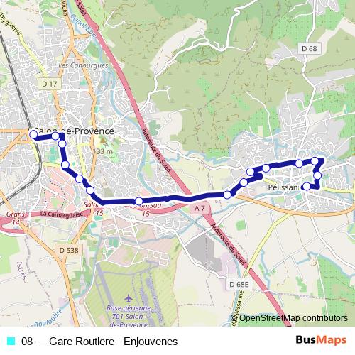08 bus Line Map