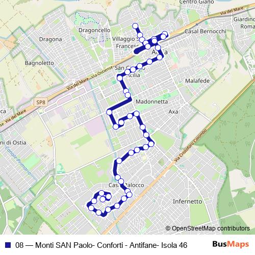 08 bus Line Map