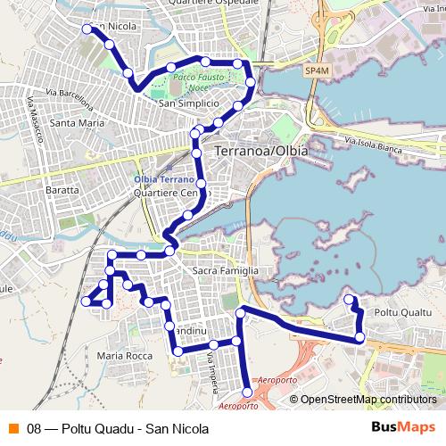 08 bus Line Map