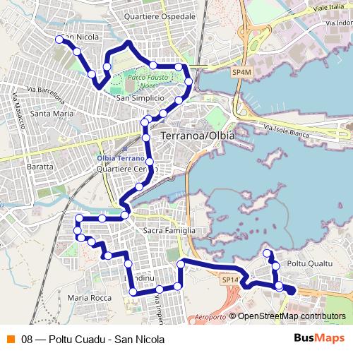 08 bus Line Map