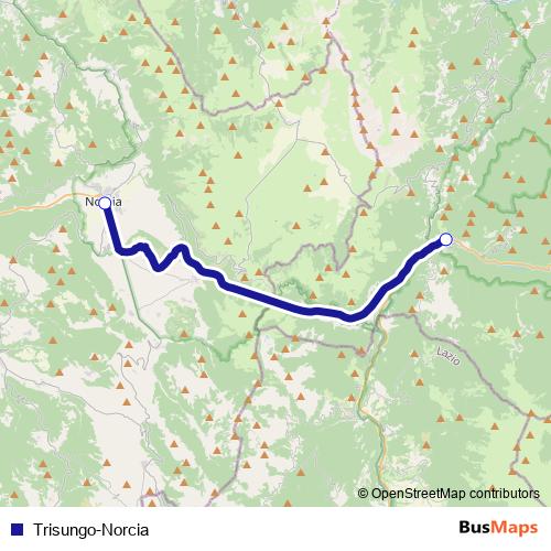 Trisungo-Norcia bus Line Map