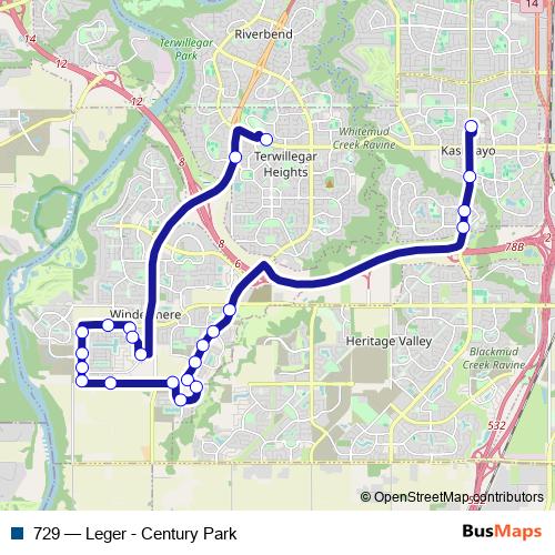 729 bus Line Map