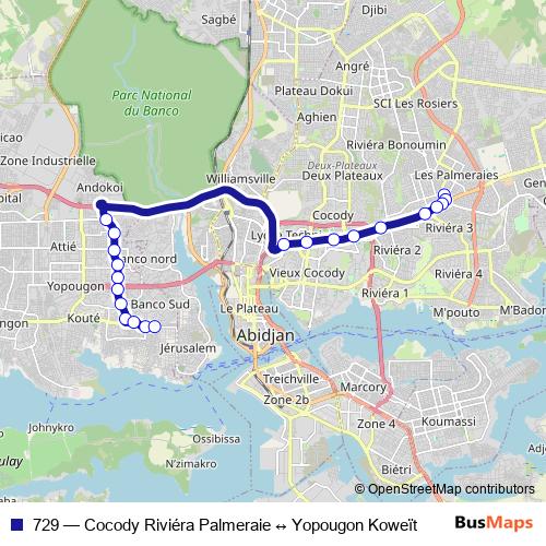 729 bus Line Map