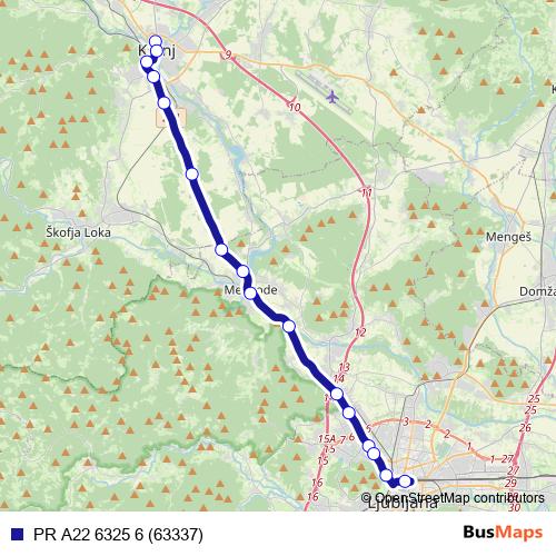 PR A22 6325 6 (63337) bus Line Map