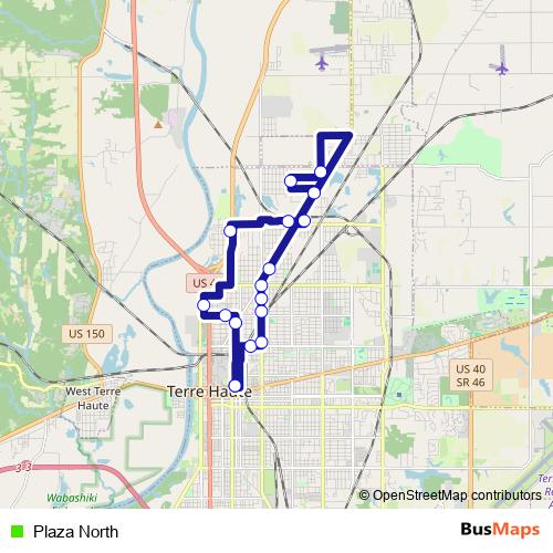 Plaza North bus Line Map