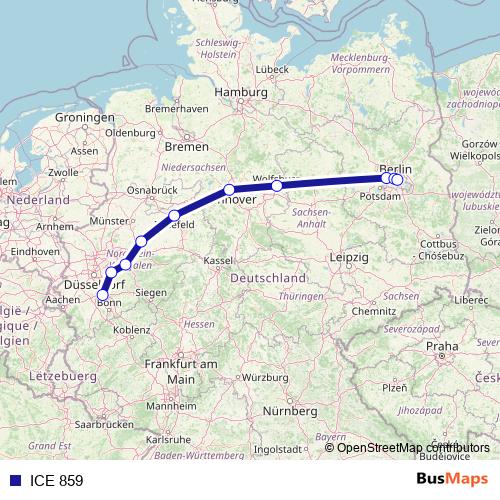 ICE 859 rail Line Map