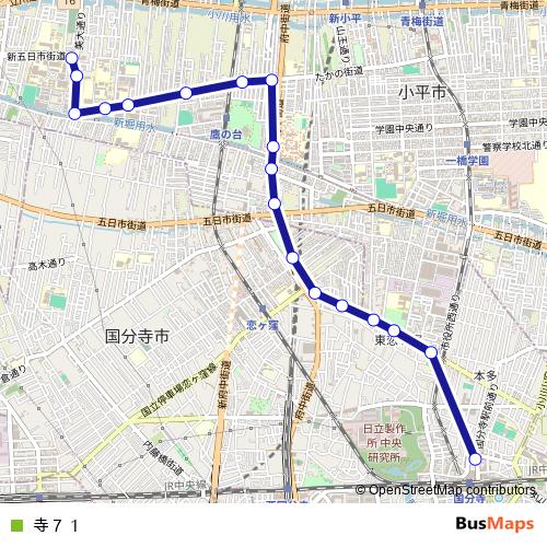 寺７１ bus Line Map