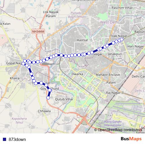 873down bus Line Map