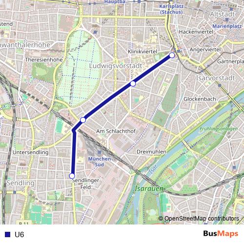 U6 bus Line Map
