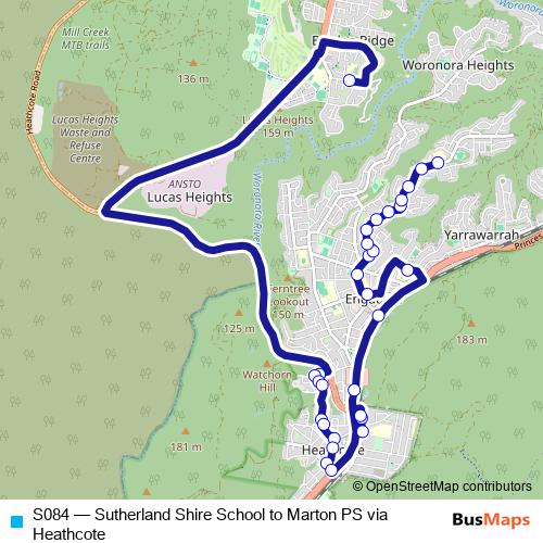 S084 bus Line Map
