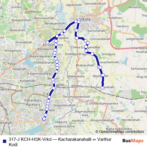 317-J KCH-HSK-Vrkd bus Line Map