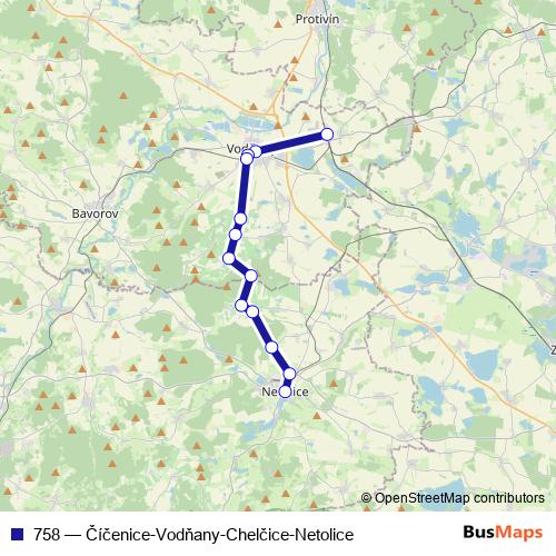 758 bus Line Map