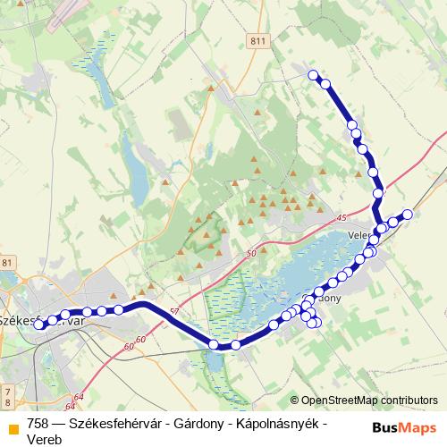758 bus Line Map