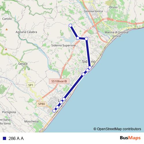 286 A A bus Line Map