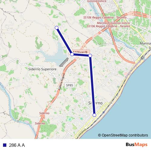 286 A A bus Line Map