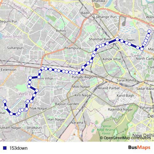 153down bus Line Map