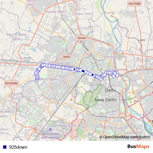 925down bus Line Map