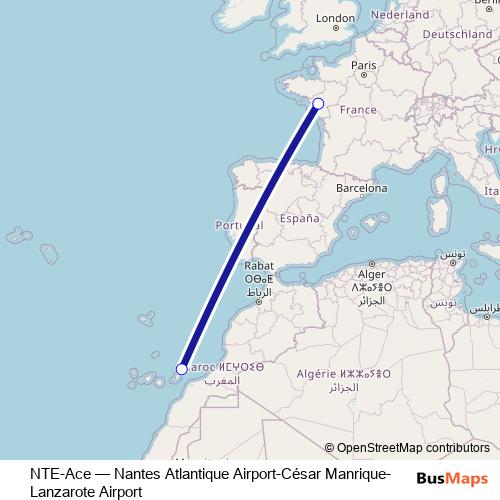 NTE-Ace bus Line Map