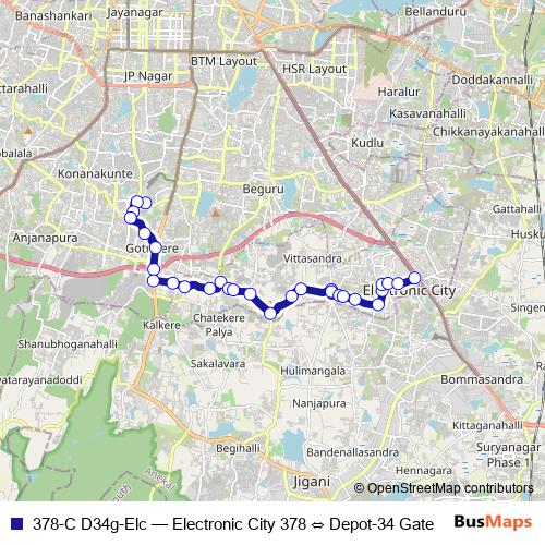 378-C D34g-Elc bus Line Map