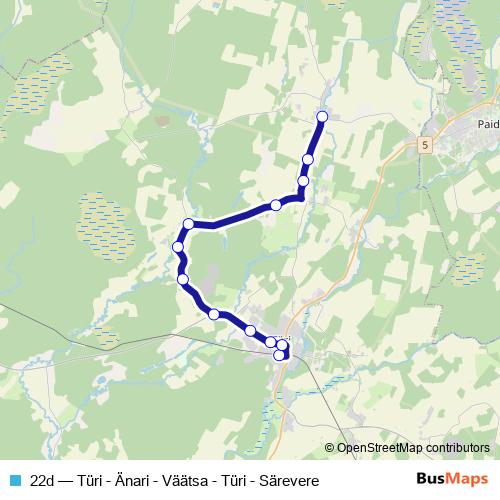 22d bus Line Map