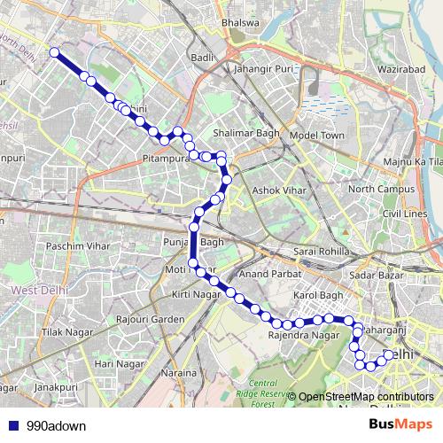 990adown bus Line Map