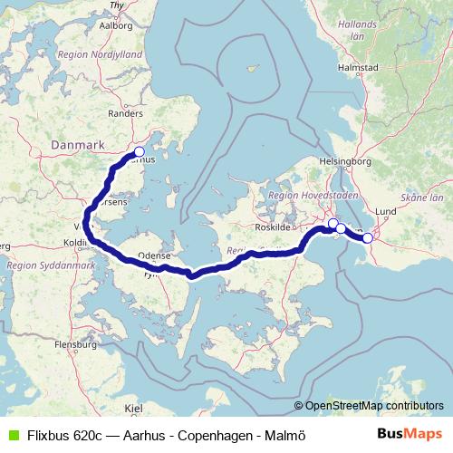 Flixbus 620c bus Line Map