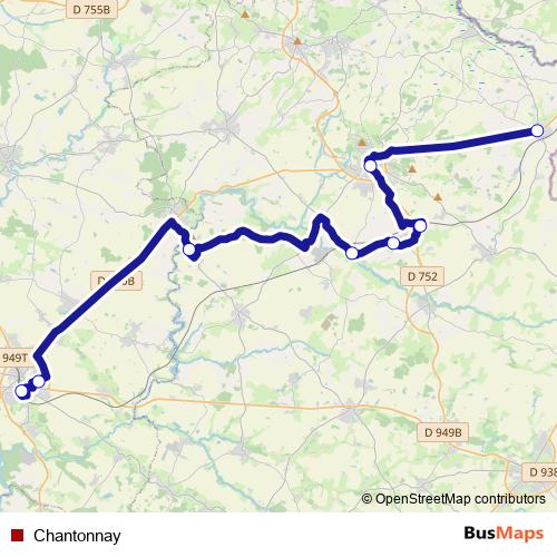 Chantonnay bus Line Map