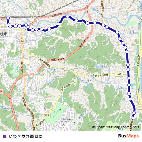Iwaki Natsui Nishihara Line bus Line Map