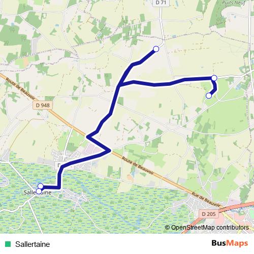 Sallertaine bus Line Map