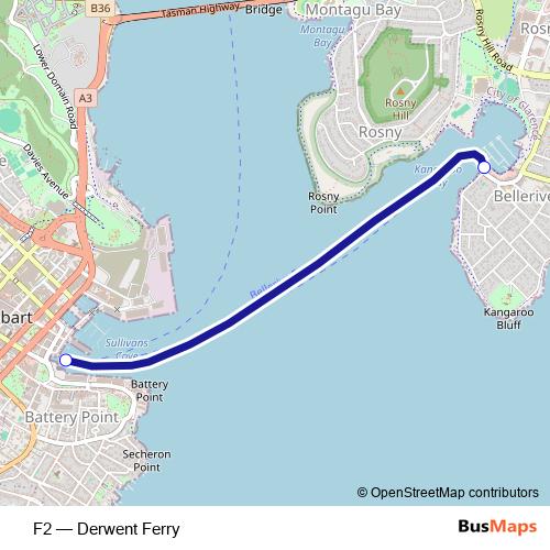 F2 ferry Line Map