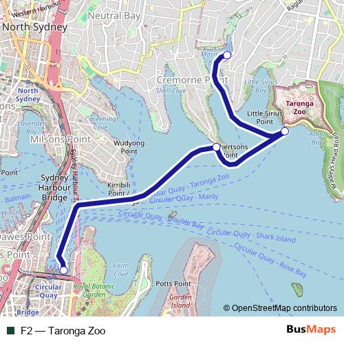 F2 ferry Line Map