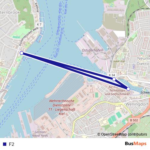 F2 ferry Line Map