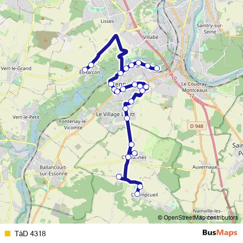 TàD 4318 bus Line Map