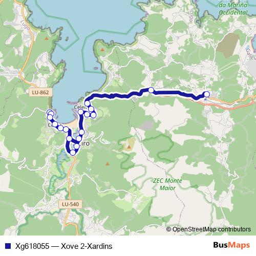 Xg618055 bus Line Map