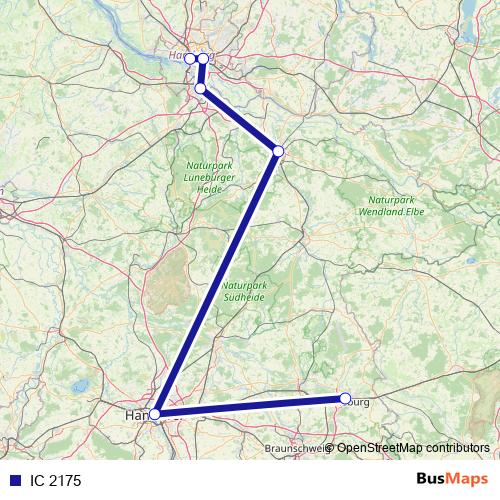 IC 2175 rail Line Map