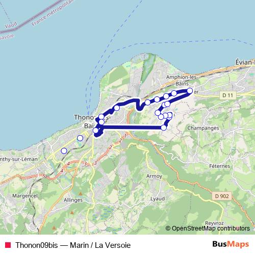 Thonon09bis bus Line Map